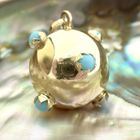 Image 2 of 18 carat gold Sputnik pendant with turquoise