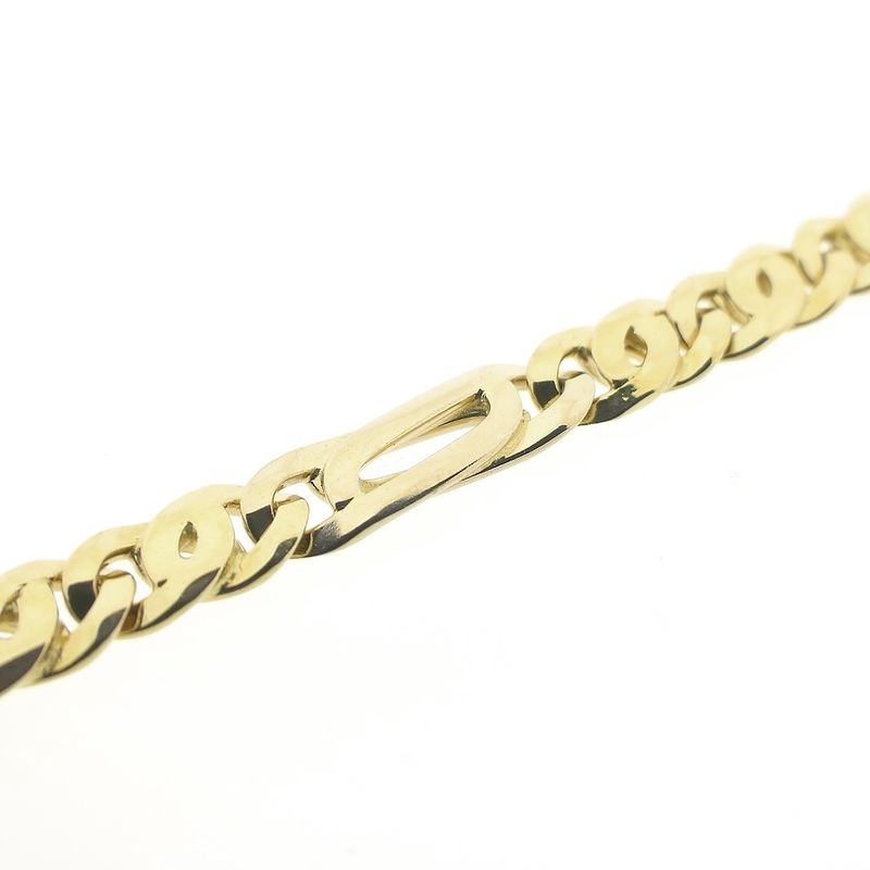 Image 3 of Oro Azzurro bicolor gold Figaro link necklace; 50 cm