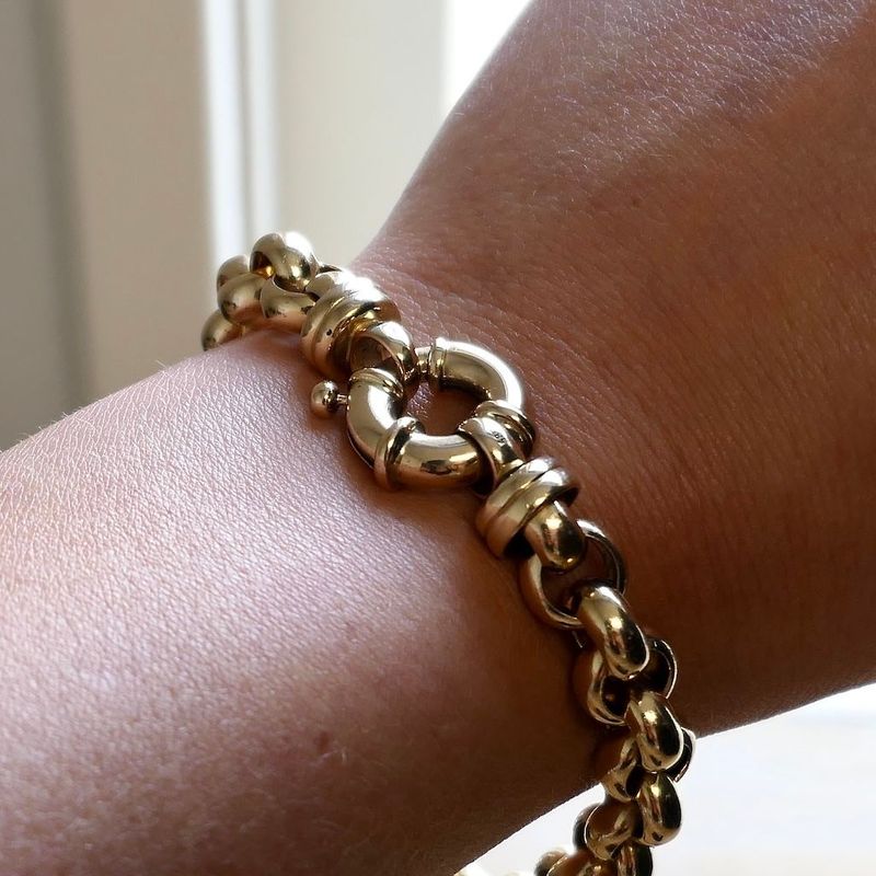 Afbeelding 9 van Gouden jasseron schakelarmband