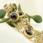 Image 7 of Antique gold boat bracelet with garnet