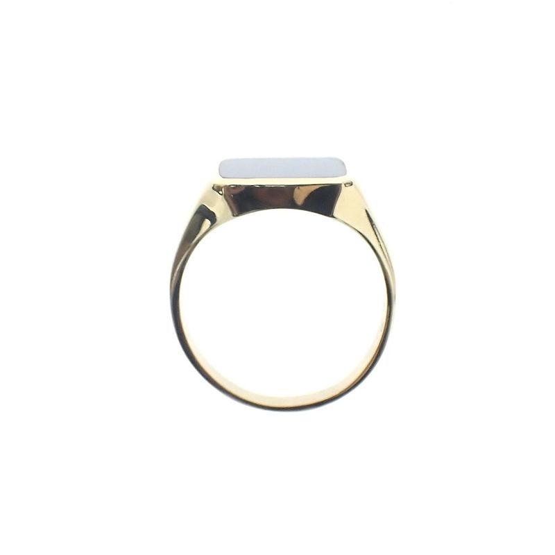 Image 4 of Gold signet ring with blue layered stone