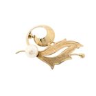 Image 1 of Vintage gold fantasy brooch with pearl