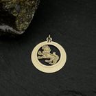 Image 2 of Gold zodiac sign pendant; Leo