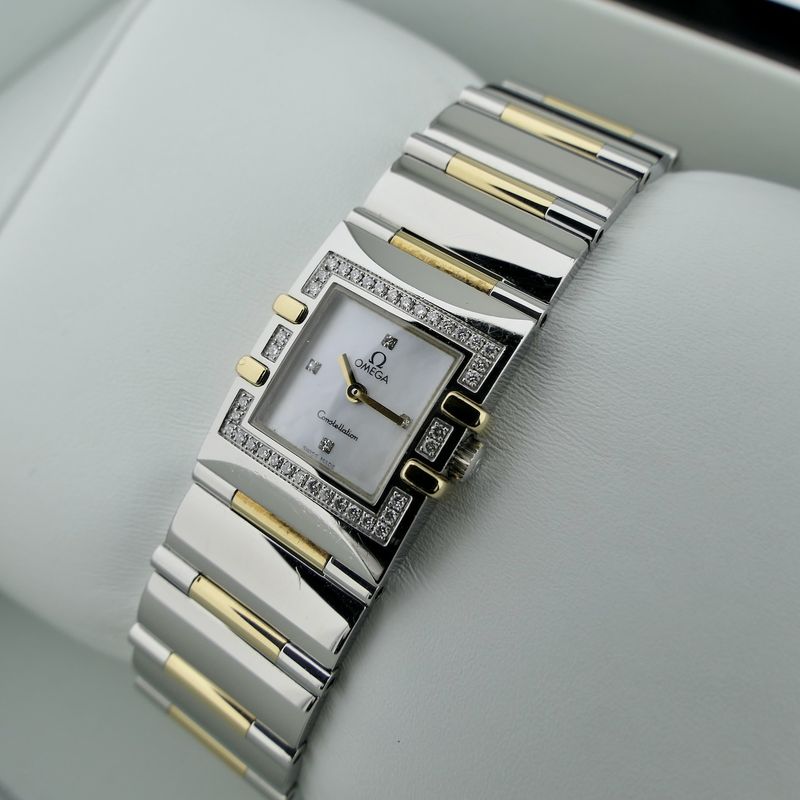 Image 13 of Omega Constellation Quadra 'Half-Bar'; 18k gold/steel women's watch with diamonds
