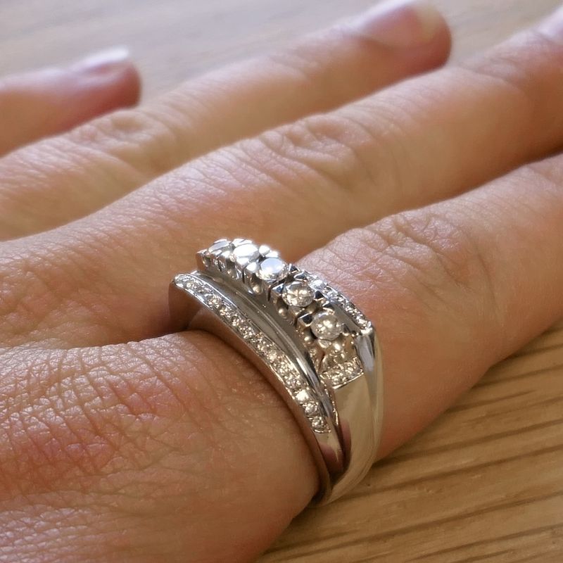 Image 7 of White gold ring with diamonds; 0.77 ct.