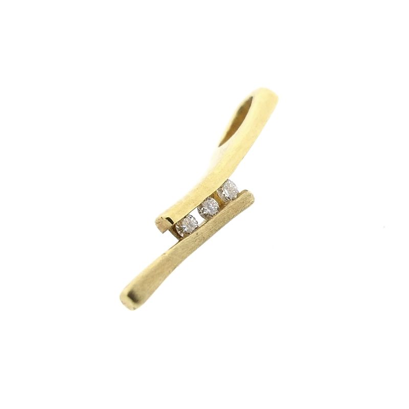 Afbeelding 8 van Gouden minimalistische hanger met diamant; 0,015 ct.