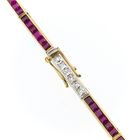Image 5 of Gold bar link bracelet with rubies and diamonds