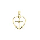 Image 5 of Gold pendant; Faith, hope, and love with diamond | 0.01 ct.