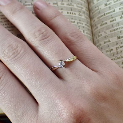 Image 2 of Two-tone gold ring with zirconia