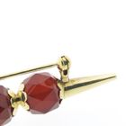 Image 7 of Vintage gold brooch with carnelian