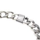 Image 3 of Solid silver flat gourmet link bracelet with engraving plate