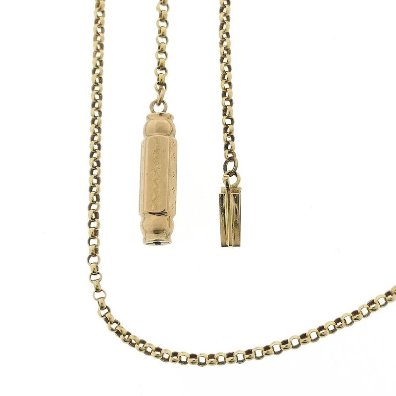 Image 1 of Gold jasseron link chain with decorative clasp | 44 cm