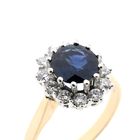 Image 3 of Gold ring with sapphire and diamond | 0.18 ct.