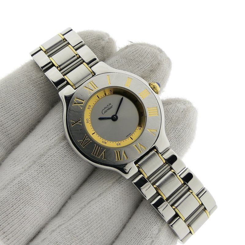 Image 11 of Cartier Must 21; Goud/stalen dames horloge