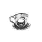 Image 3 of Pandora charm; Silver; Cup and saucer
