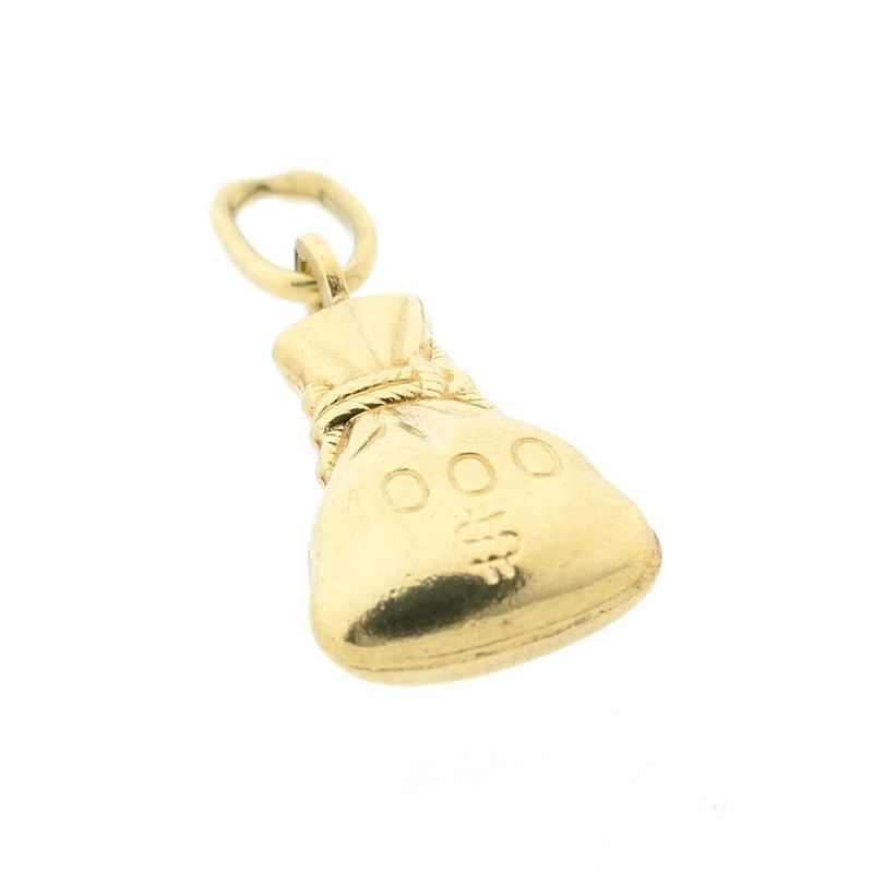 Image 3 of Gold pendant of a money bag