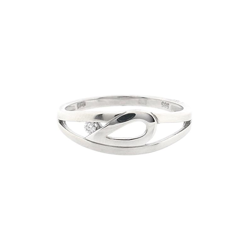 Afbeelding 3 van Witgouden ring met diamant; 0,03 ct. 