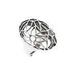 Afbeelding 1 van Zilveren gebolde florale ring 