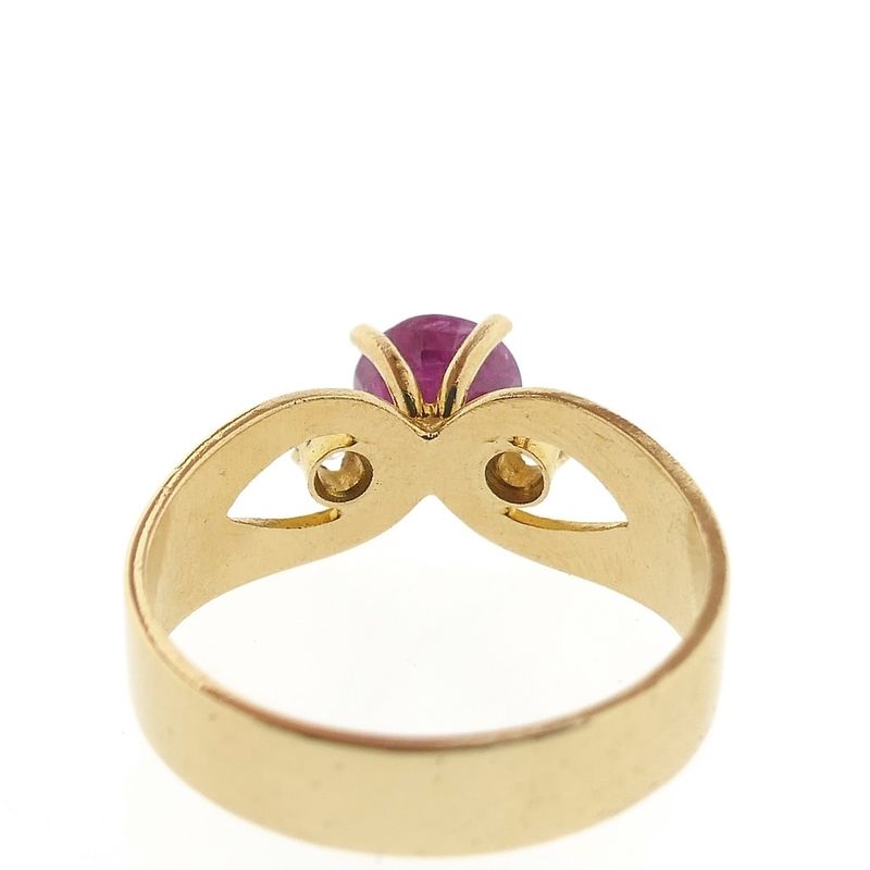 Image 6 of 18 carat gold ring with ruby ​​and diamonds