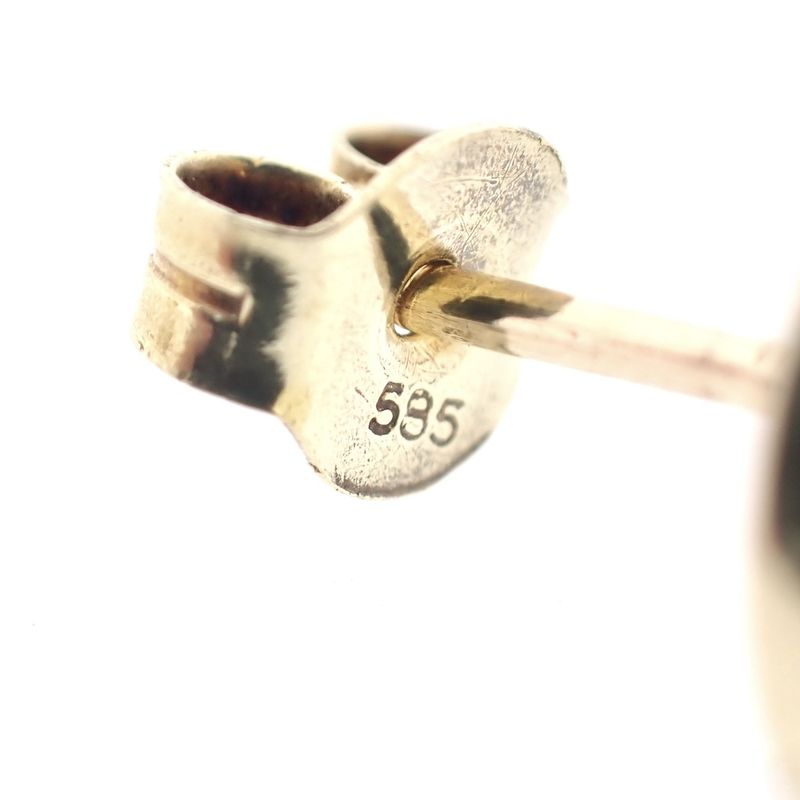 Image 7 of Gold stud earrings with large round button