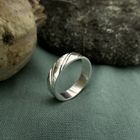 Image 7 of Silver ladies ring with diagonal relief