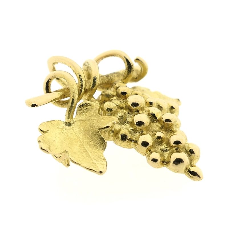 Image 10 of Gold brooch of a bunch of grapes.
