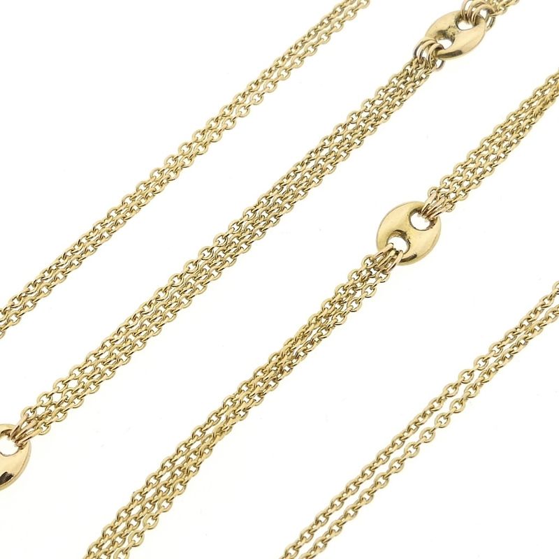 Image 8 of Gold long anchor link necklace
