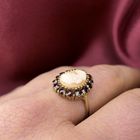 Image 9 of 8K Vintage ring with cameo and garnet