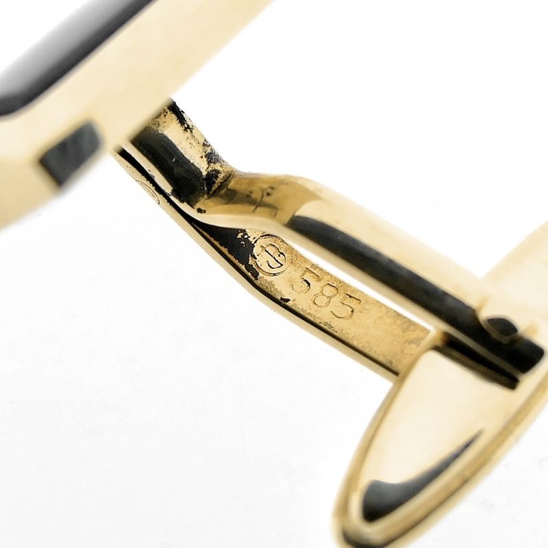 Image 6 of Gold cufflinks with onyx.