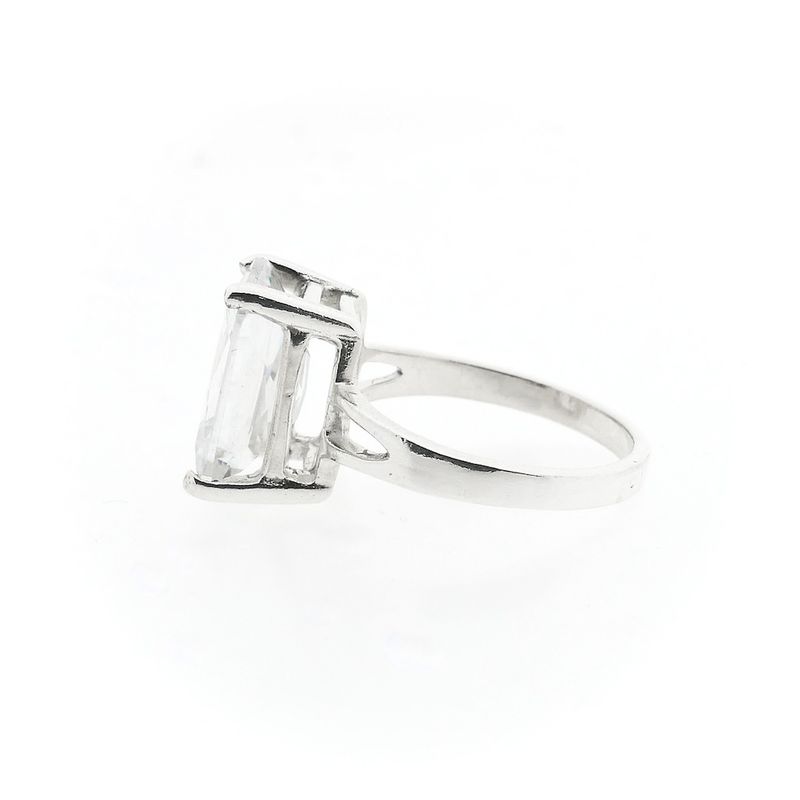 Image 6 of Silver solitaire ring with clear zirconia