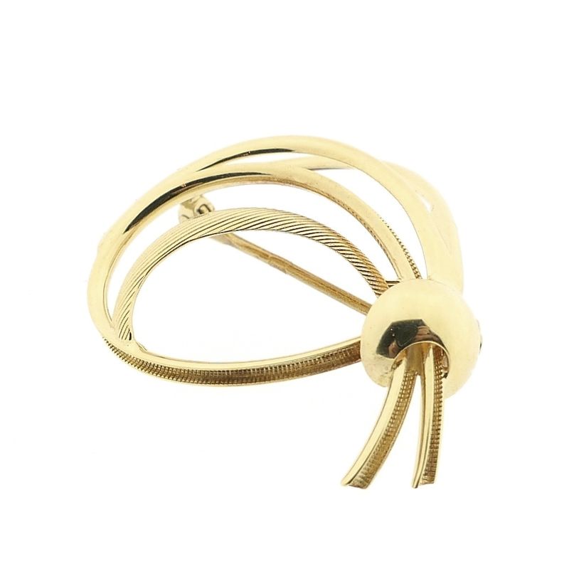 Image 9 of Vintage gold abstract brooch