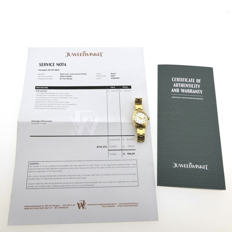 Image 11 of Rolex Lady Datejust 26mm 6927; 18k. Vintage ladies watch in full set