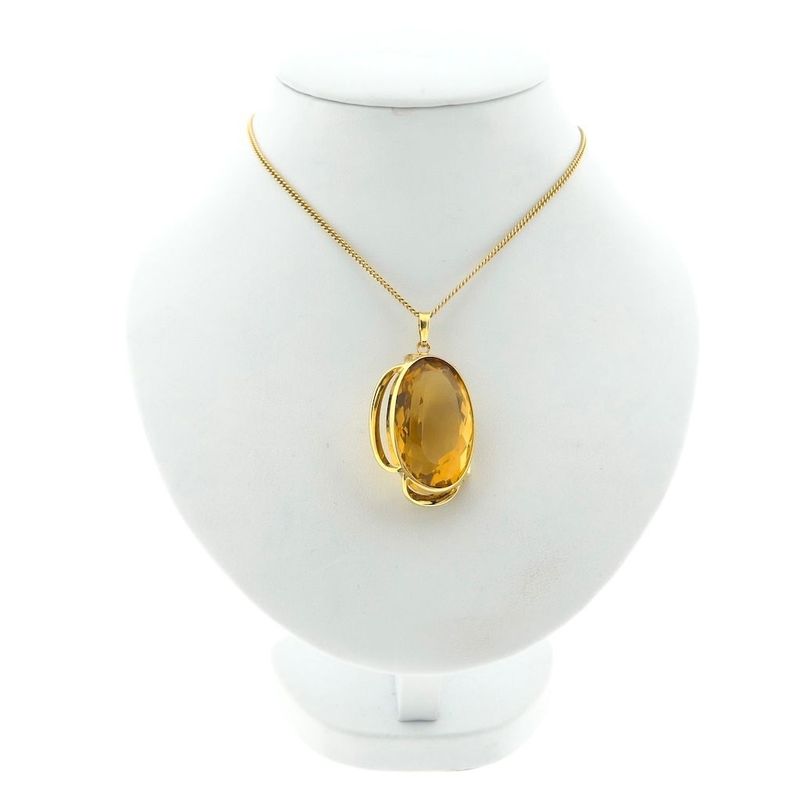 Image 3 of Gold pendant with synthetic gemstone