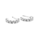 Image 5 of White gold semi-circular stud earrings with diamonds; 0.48 ct.