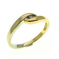Two-tone gold solitaire ring with a 0.02 ct. diamond | Jeunesse
