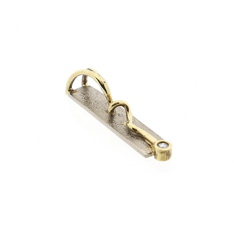 Afbeelding 3 van Bicolor gouden hanger met diamant | 0,02 ct.