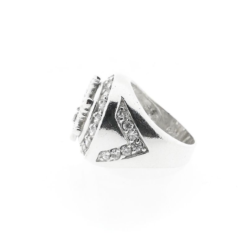Image 5 of Silver men's ring with zirconia | Cannabis leaf