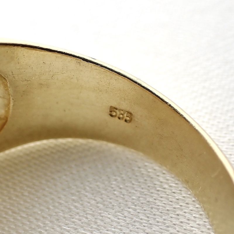 Image 9 of Two-tone gold wide ring set with zirconia