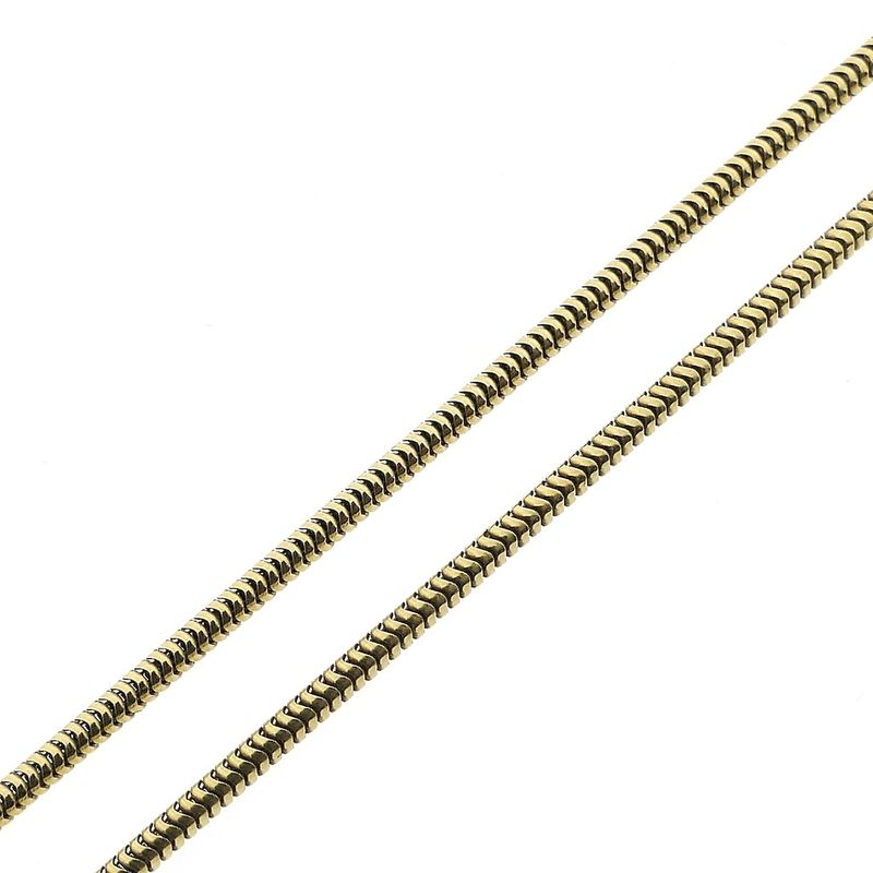 Image 8 of Gold snake link chain with diamond pendant; 0.24 ct. | 38.5 cm