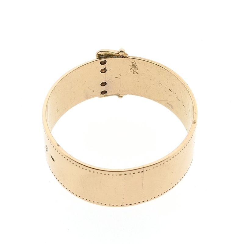 Image 7 of Gold belt ring with buckle and diamond | 0.02 ct.