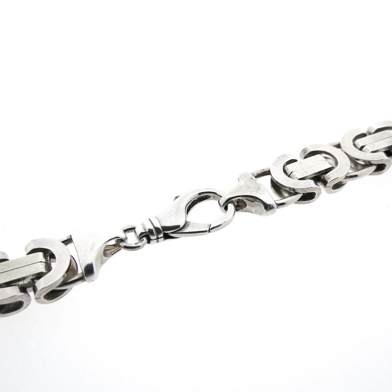 Image 6 of Long silver flat king chain | 72 cm