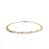 Two-tone gold navy link bracelet | 21.5 cm