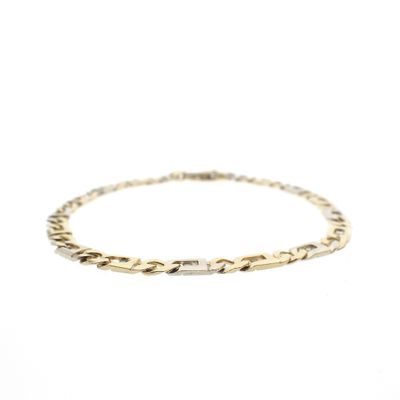 Image 1 of Two-tone gold navy link bracelet | 21.5 cm