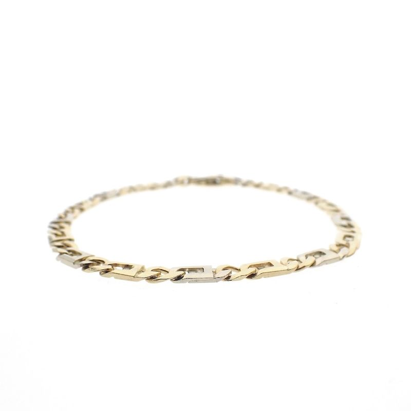Image 1 of Two-tone gold navy link bracelet | 21.5 cm