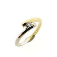 Two-tone gold ring with diamond | 0.07 ct.