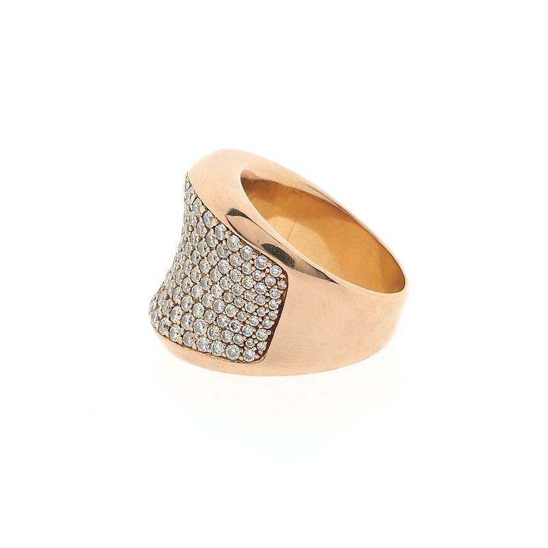Image 3 of Rose gold ring pavé set with diamonds; 1.71 ct.