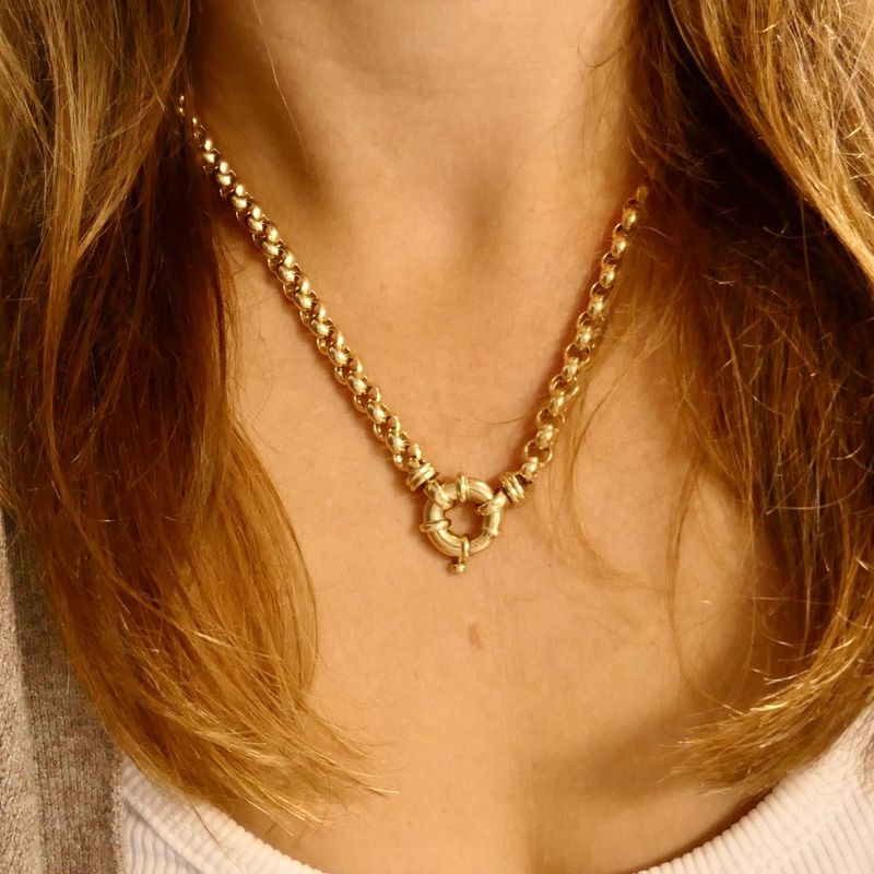 Image 9 of Gold Jasseron Necklace; 14 Karat; 46 cm