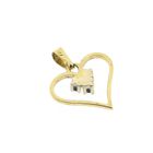 Image 6 of 18 carat gold heart pendant with sapphire