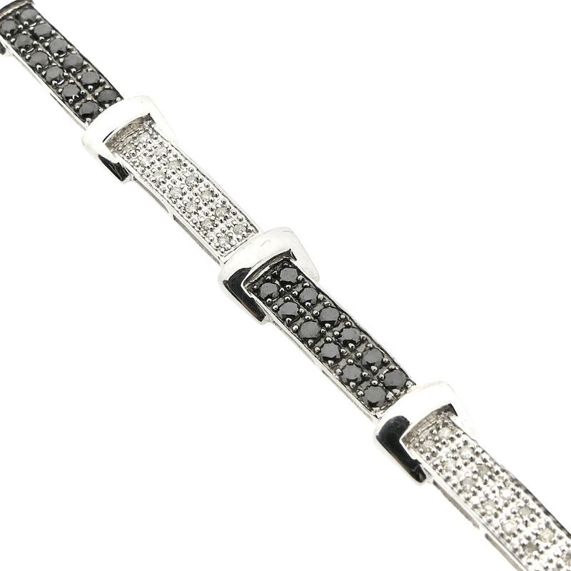 Image 6 of White gold bracelet with black moissanite and diamonds; 1.25 ct.