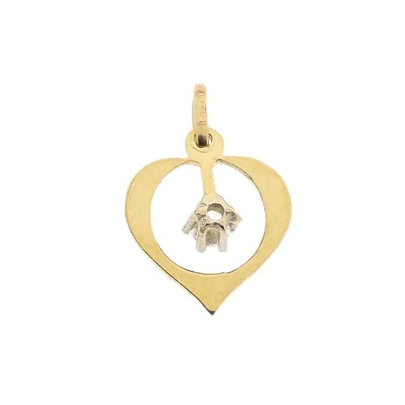 Image 5 of Gold pendant of a heart with zirconia